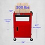 Luxor LEADER 3-Shelf Adjustable Media Utility Cart with Pullout Tray and Locking Cabinet, Red (AVJ42KBC-RD)~#|#~A6DEEF07-4A1D-44E7-AB27301C921559D4_sc7