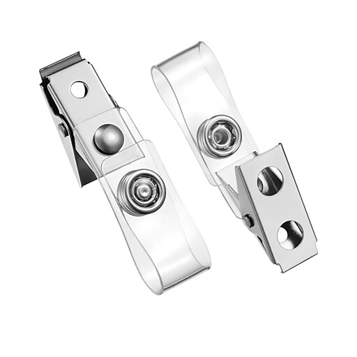 Staples Clip On Badge Strap, Clear, 100/Pack (18914/1122897) | Staples