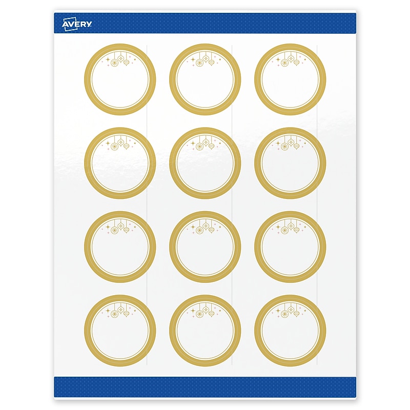 Avery Circle Multipurpose Labels, 2" Dia., White, 120/Pack (19479370537) image 1