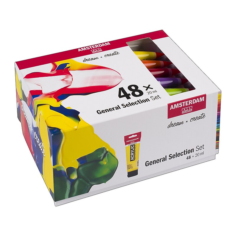 Amsterdam Standard Acrylic General Set, Assorted Colors, 20mL, 48/Set  (AMS17820448) image 1