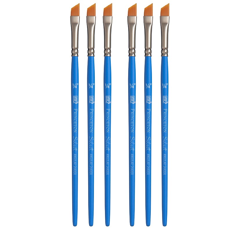 Princeton Select Artiste Mixed Media Synthetic Shader, Angular Brush, 6/Pack (PBXP3750AS025-6) image 1