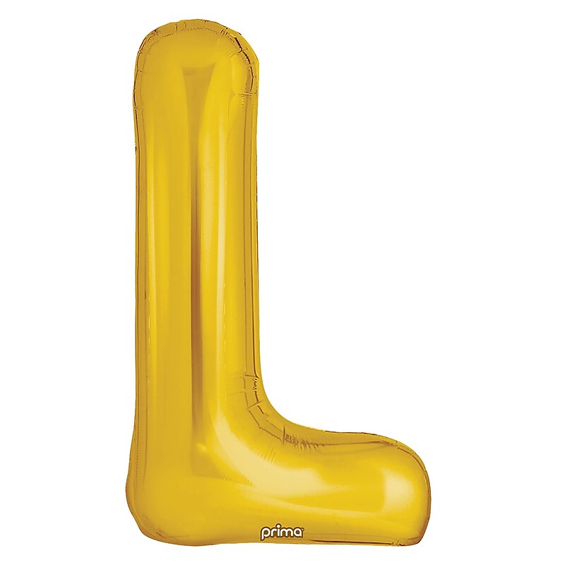 Party City (Air-Filled) 16" "L" Foil Balloon, Gold, 2/Pack (AM60050225-19) image 1