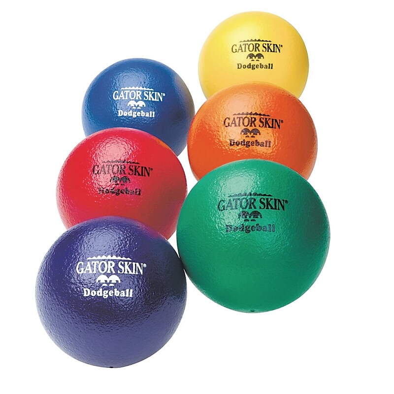 Gator Skin Dodgeball, 6" Dia., Assorted Colors, 6/Pack (W9175) image 1