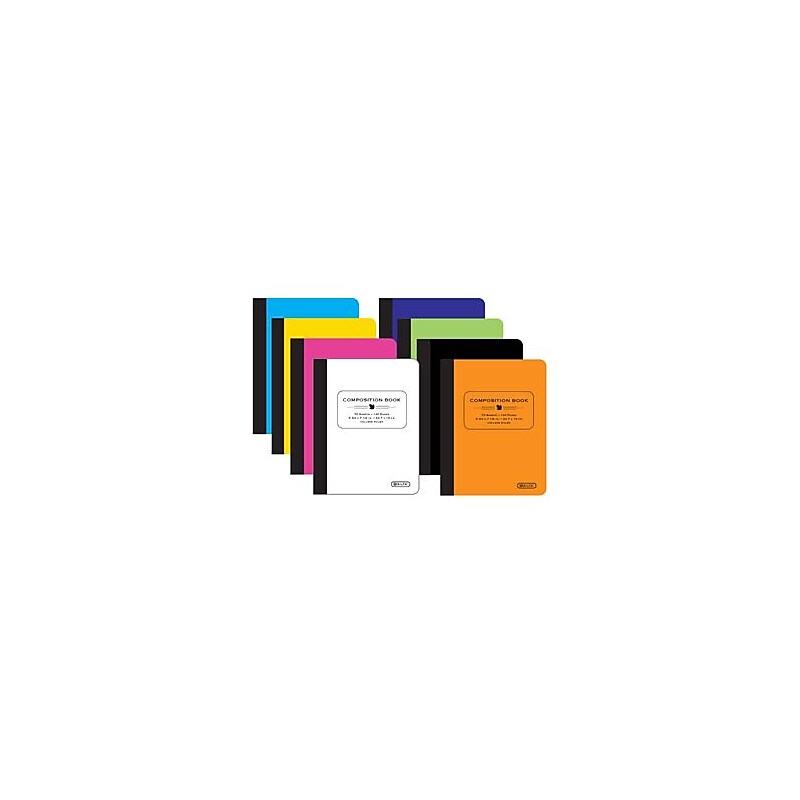 Bazic Composition Notebooks, 7.5" x 9.75", College Ruled, 70 Sheets, Assorted Colors (BAZ5089) image 1