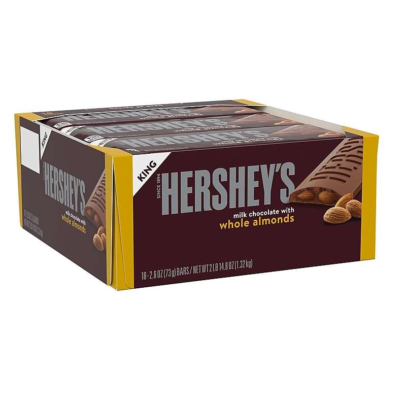 HERSHEY'S Milk Chocolate with Whole Almonds Candy Bars, 2.6 oz., 18/Box (HEC22100) image 1