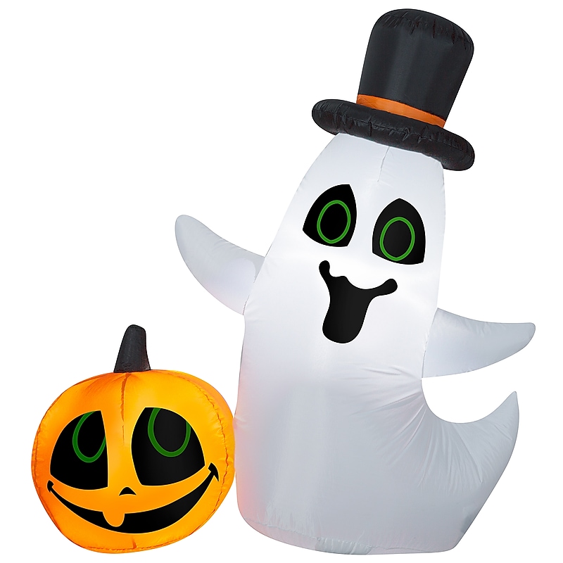 National Tree Company 4 ' Inflatable Ghost and Pumpkin (GE9-221982-1) image 1