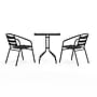 Flash Furniture Lila 23.5'' Square Table with 2 Slat Stack Chairs, Black (TLH0731SQ017CB2)~#|#~A709DEC6-5D9A-416C-8D3F3695FDF02B76_sc7