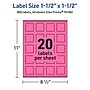 Avery Laser/Inkjet Square Multipurpose Labels, 1.5" x 1.5", Bright Pink, 800/Pack (94106)~#|#~A70A17B0-6229-4C78-AE65D01ECA63E48F_sc7