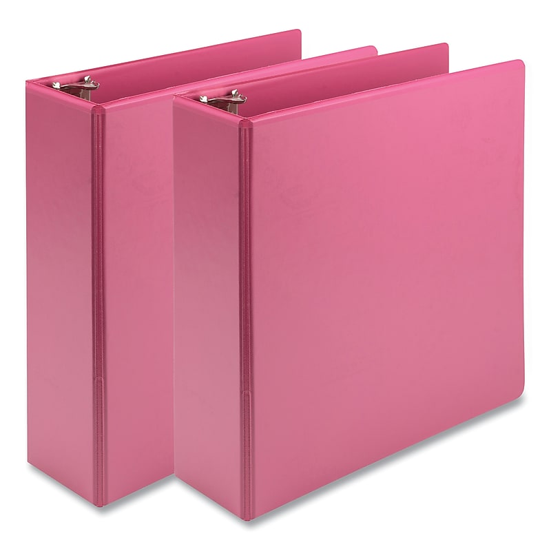 Samsill Earth's Choice 3" 3-Ring View Binders, Pink, 2/Pack (SAMU86876) image 1