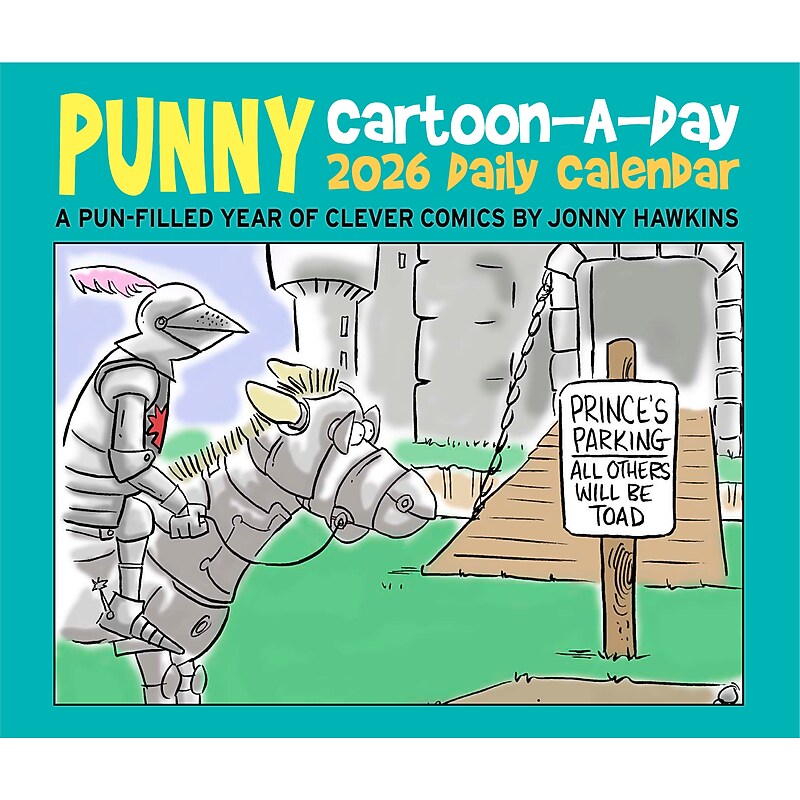 2026 Willow Creek Punny Cartoon-A-Day by Jonny Hawkins 6.2" x 5.4" Day-to-Day Calendar (54390) image 1
