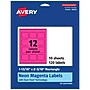 Avery Rectangle Laser/Inkjet Multipurpose Labels, 1-13/16" x 2-3/16", Neon Magenta (120/Pack)~#|#~A70E5ED2-BEF3-441F-BC9767AFA1C9EB72_sc7