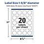 Avery Laser/Inkjet Circle Waterproof Multipurpose Labels, 1.625" Dia, White, 1000/Box (94507)~#|#~A711E748-D563-438F-9A1F0B02CFAE54CE_sc7