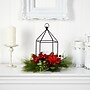 Nearly Natural Artificial Christmas Poinsettia, Berry and Pinecone Candle Holder Christmas Table Arrangement, 14" (A1855)~#|#~A7135BD9-FD33-4FCD-B6258FCF22062179_sc7