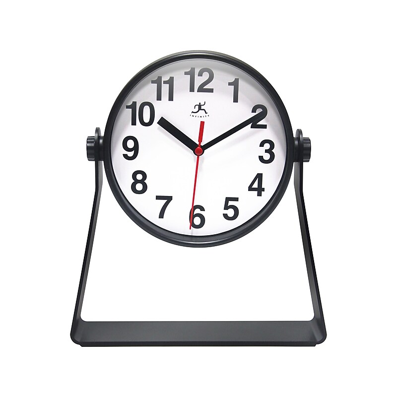 Infinity Instruments Stirrup Desk Clock, 6"Dia. (20274BK-4524) image 1