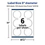 Avery Laser/Inkjet Round Multipurpose Labels, 3" Dia., White, 600/Box (94513)~#|#~A7170B71-B35E-4A9F-A0FED228568BAD00_sc7