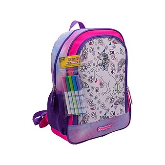 Crayola Color-Your-Own Mystical Unicorn Backpack, Pink/Purple (B23CL56804-ST)