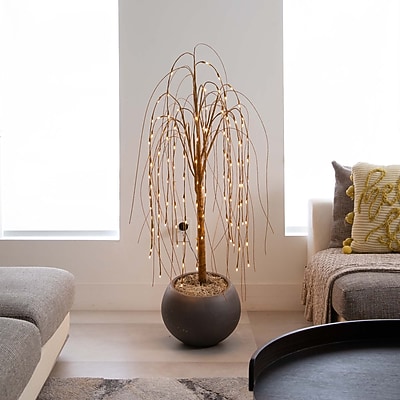 Nearly Natural 6' Pre-Lit Artificial Willow Tree - Thumbnail 2