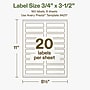 Avery Hemp Rectangle Laser/Inkjet Multipurpose Labels, 3/4" x 3-1/2", Off-White (160/Pack)~#|#~A723B7D9-1600-44B4-894DEB2AA436E1AB_sc7