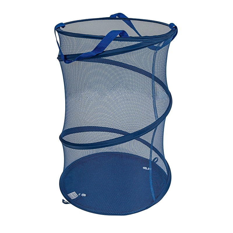 Household Essentials Collapsible Hamper, Mesh, Blue (HE1156) image 1