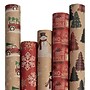 JAM Paper Christmas Wrapping Paper, 25 Sq. ft. x 30", Kids Kraft Christmas Set, 5 Rolls/Pack (165K5KRKID)~#|#~A728DC3D-910E-4CE2-BA3498803C1219A9_sc7