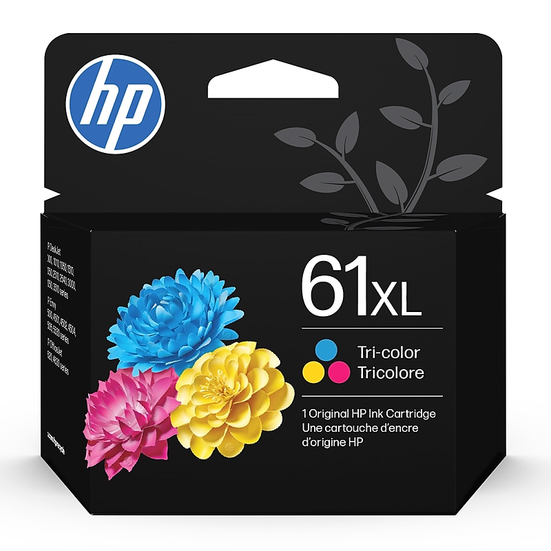 HP 61 Tri-Color High Yield Ink Cartridge, Prints Up to 300 Pages (CH564WN#140) image 1