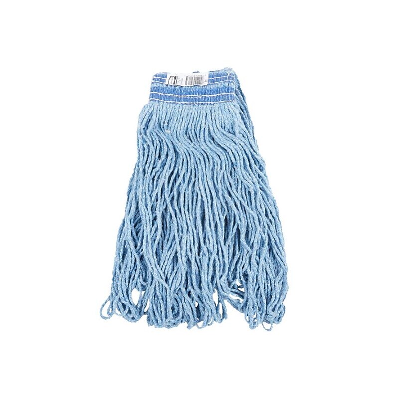 Rubbermaid 24 oz. #32 Blue Blend Looped End Wet Mop Head with Universal Headband 12/CT (FGE23800BL00) image 1