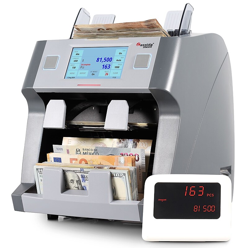 Cassida 9900R V2 2-Pocket Bill Counter, Gray image 1