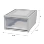 Iris 31 qt. Stackable Storage Drawer, Plastic, Gray/Clear, 3/Carton (170473CT)~#|#~A744BB93-46A7-437C-84F1576629783AC1_sc7