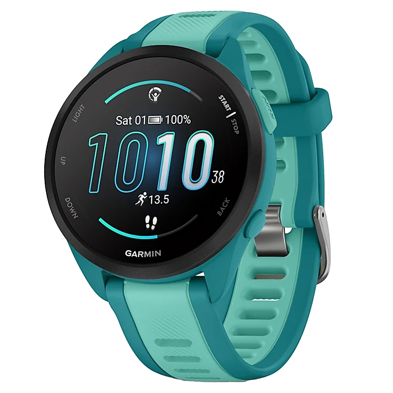 Garmin Forerunner 165 Smartwatch, GPS, 43mm, Turquoise & Aqua Silicone Band (010-02863-32) image 1