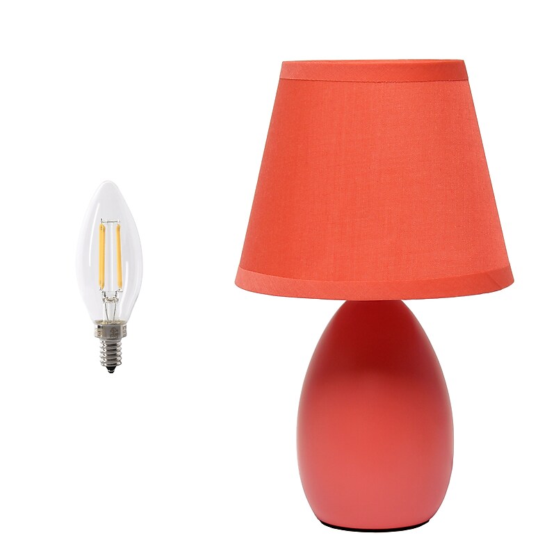 Simple Designs 9.45" LED Table Lamp, Orange (LT2009-ORG-LB) image 1