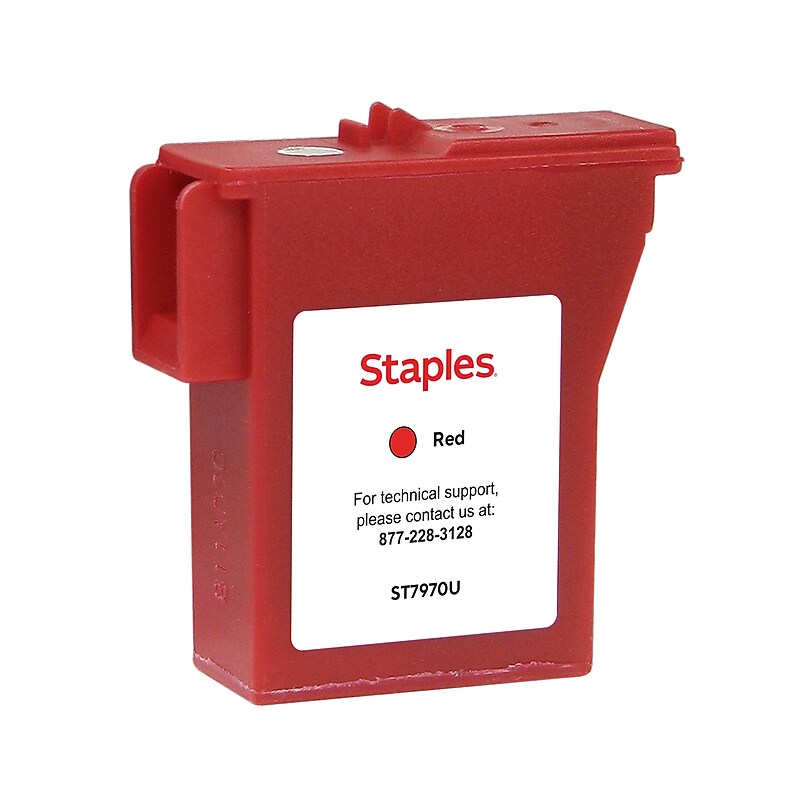 Staples Remanufactured Red Standard Yield Postage Ink Cartridge Replacement for Pitney Bowes (797-0/797-Q/797-M) image 1