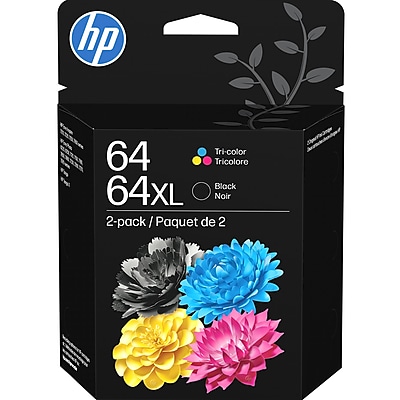 HP 64XL/64 Black High Yield and Tri-Color Standard Yield Ink Cartridges, 2/Pack (3YP23AN#140) Sansujyuku sansujyuku.com