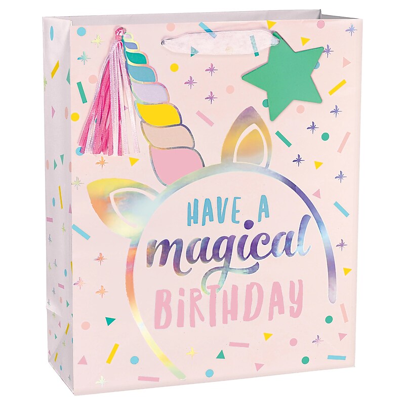 Party City Magical Unicorn Birthday Medium Gift Bag, Multicolored (AM170607-NS) image 1
