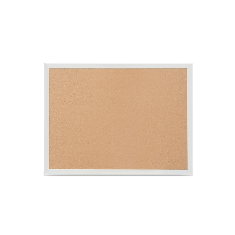 Staples Standard Durable Cork Bulletin Board, Aluminum Frame, 2'W x 1.5'H (ST52448-CC) image 1