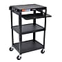 Luxor 3-Shelf Metal Mobile Utility Cart with Lockable Wheels, Black (UCMT1KB)~#|#~A74FEB61-6946-43D5-A42473C4CBF83183_sc7
