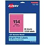 Avery Laser/Inkjet Round Multipurpose Labels, Bright Pink, 154 Labels/Sheet, 80 Sheets/Pack (94503-BPP80)~#|#~A759F7A0-9EDA-4887-BE12AFD21D5FE2EB_sc7