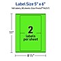 Avery Rectangle Multipurpose Labels, 5" x 6", Neon Green, 160/Box (94257)~#|#~A75B7B17-33FE-494D-B69B940BF6BF02DF_sc7