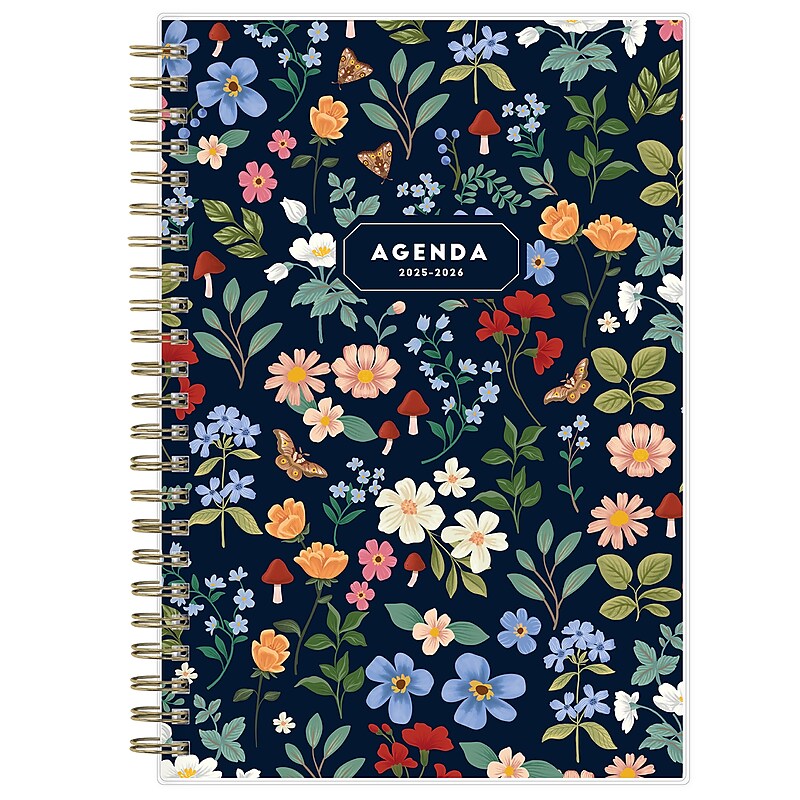 2025-2026 Blue Sky Mystic Forest 5" x 8" Academic Year Weekly & Monthly Planner, Plastic Cover, Multicolored (151118) image 1