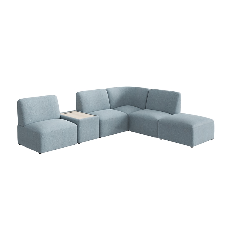 Bush Business Furniture Assemble L Shaped Sectional with Power/USB, Mist Fabric (ASM005MSF) image 1