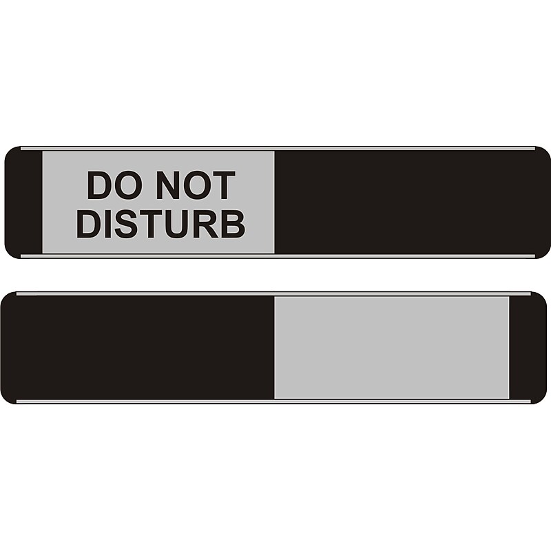 Seco Adhesive Do Not Disturb Sliding Sign, 10" x 2", Black/Gray (BA104) image 1