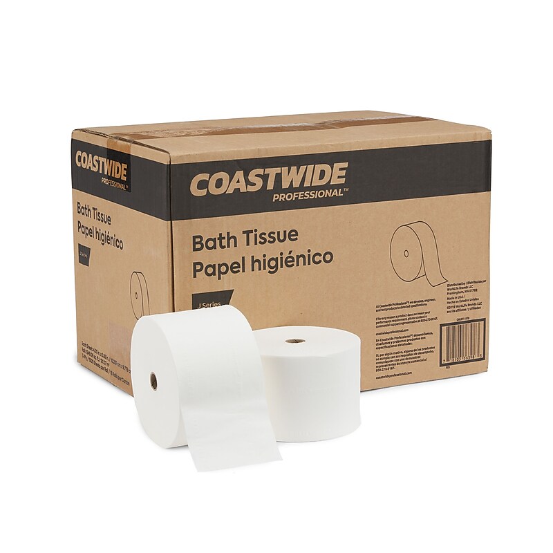 Coastwide Professional™ J-Series 2-Ply Small Core Bath Tissue, White, 1500 Sheets/Roll, 18 Rolls/Carton (CWJBT-1500) image 1