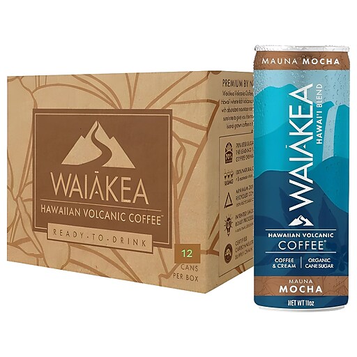 Waiakea Hawaiian Volcanic Mauna Mocha Cold Brew Coffee, 11 oz., 12