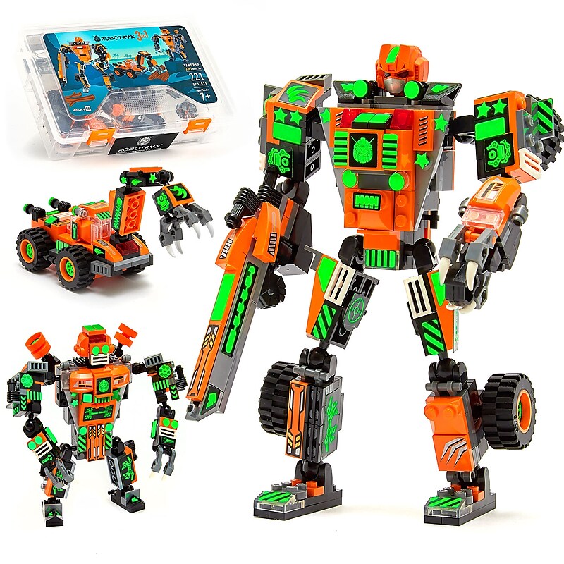 JITTERYGIT Robotryx Orange Tangryp Robot Building Toy, 221 Pieces/Pack (ROBOTRYX-ORANGE) image 1