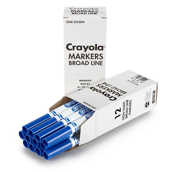 Crayola Bulk Markers, Conical Tip, Blue, 12/Pack, 3 Packs/Bundle