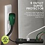 GoGreen Power 6 Outlet Surge Protectors, 6' Cord, Black (GG-16106MSBK)~#|#~A76D3DBD-37C7-41CE-B0DE3E6D7B972120_sc7