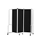 National Public Seating Robo Series 3-Panel Folding Mobile Room Divider, 72"H x 72"W, Black Fabric (RDG6-3PT10)~#|#~A76ED800-4EF1-417B-9E9A59B3767B9753_sc7