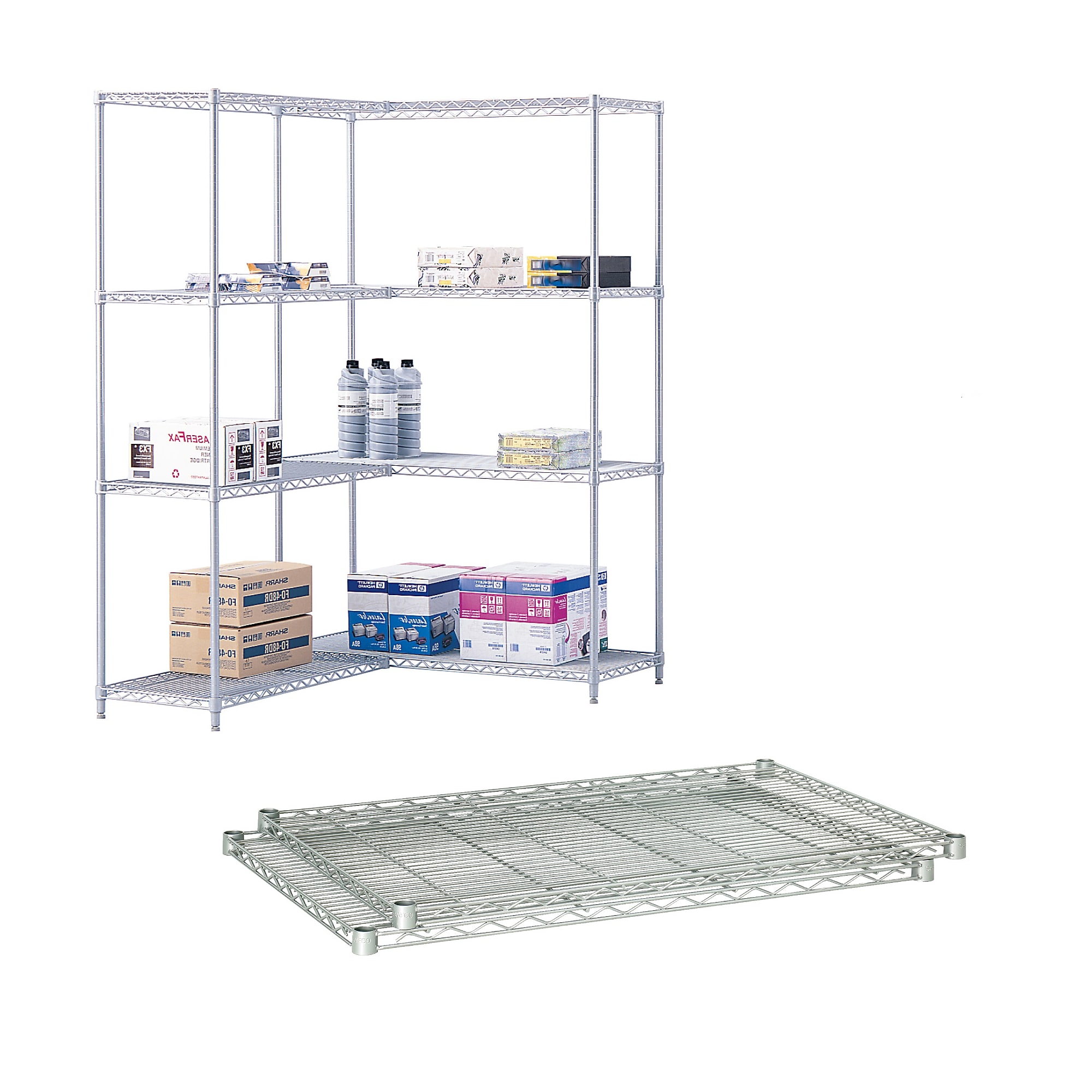 Safco Industrial Extra 2-Shelf Wire Mounted, 48.03″, Metallic Gray (5296GR) Sansujyuku sansujyuku.com