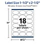 Avery TrueBlock Laser/Inkjet Oval Multipurpose Labels, 1.5" x 2.5", White, 900/Box (94051)~#|#~A77B16E9-D253-47B8-B89F24EB817DA3F5_sc7