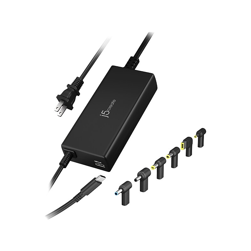 j5create 100W PD USB Type-C/Type-A Super Charger with Adapters, Black (JUP2290DC) image 1