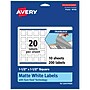 Avery TrueBlock Laser/Inkjet Square Multipurpose Labels, 1.5" x 1.5", White, 200 Labels/Pack (94106)~#|#~A783CF8C-6A00-4C6D-927F1BD1EE8479E2_sc7